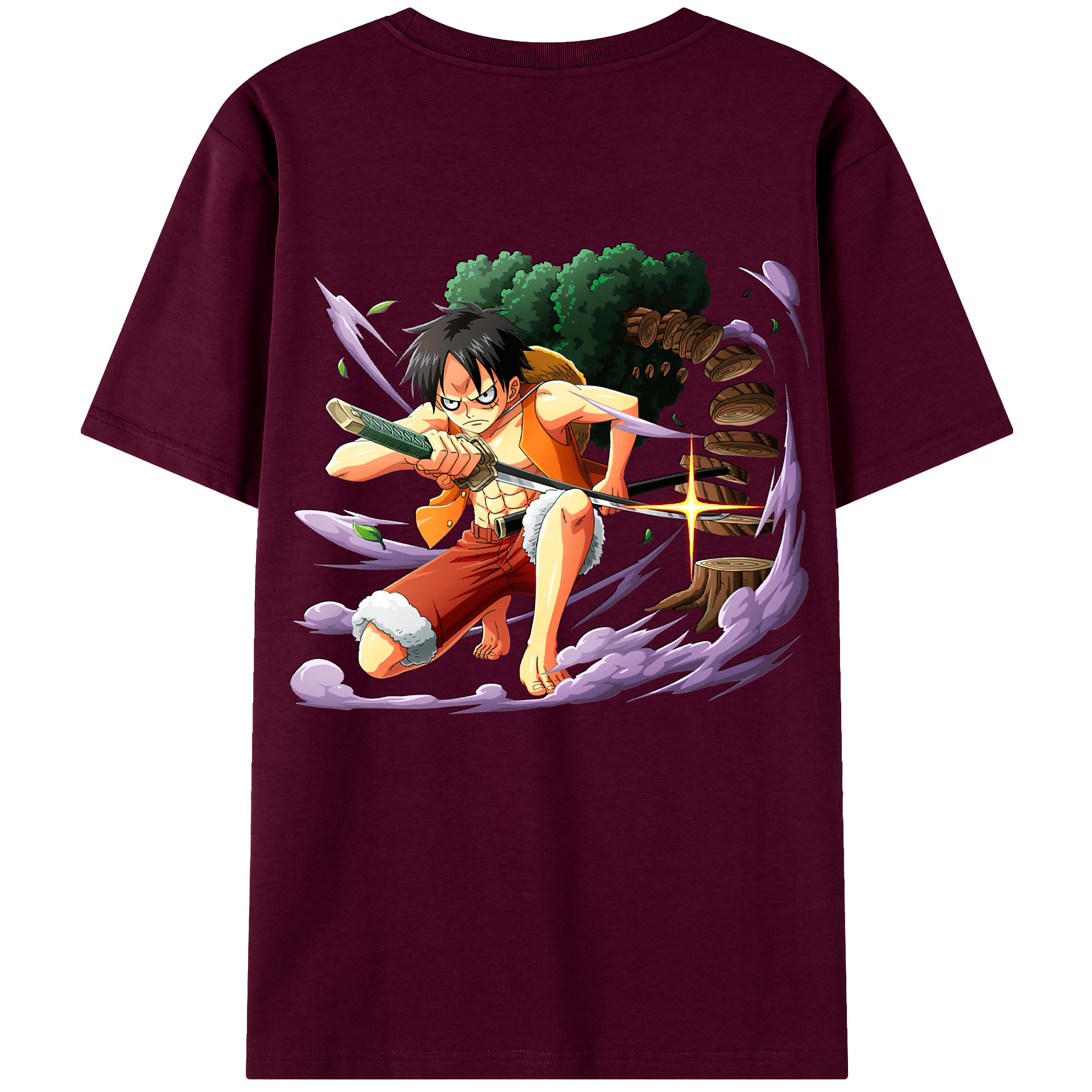 ワンピース モンキー・D・ルフィ ONE PIECE Monkey D. Luffy レディース半袖Tシャツ(バックプリント)